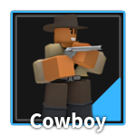 Cowboy Tower from the Tower Defense Simulator Roblox experience