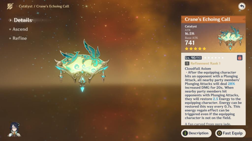 Crane's Echoing Call is good for increasing Plunging Attack DMG.