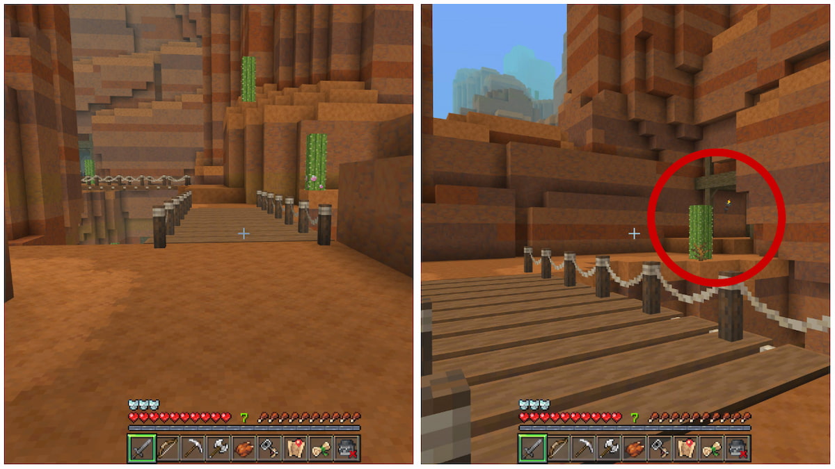 Bridges to mine entrance