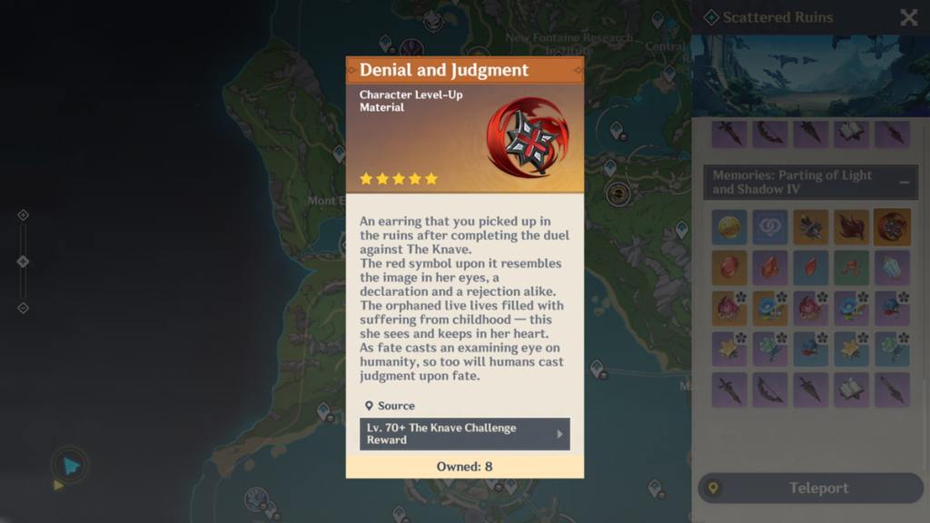 Denial and Judgement is a weekly boss material needed for Iansan's talents.