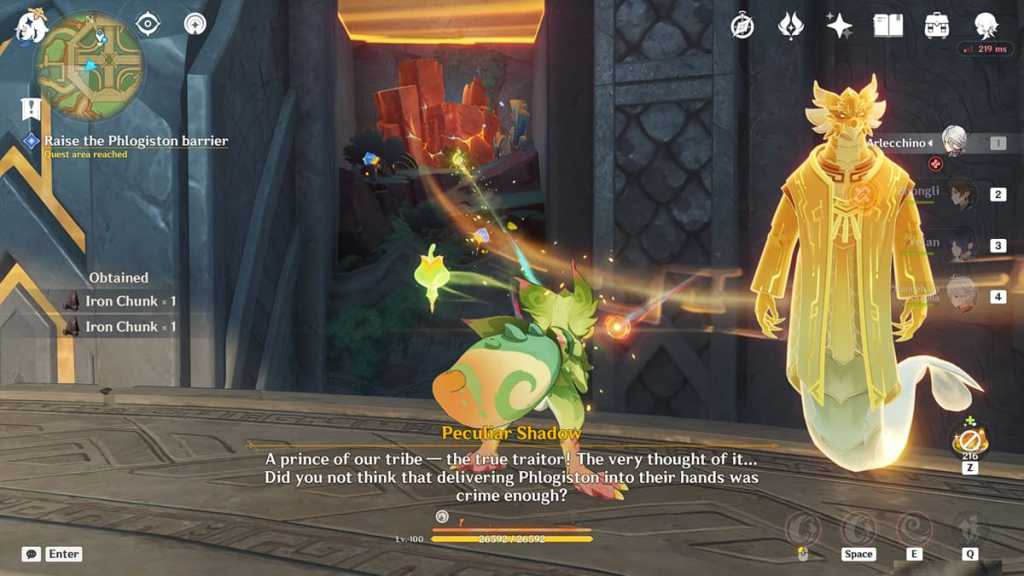 Using flamegranate to destroy the rock at the cave entrance