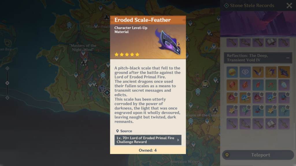 Eroded Scale-Feather is a weekly boss material.