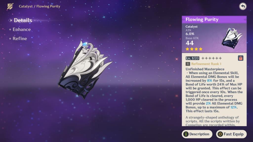 Flowing Purity is the best F2P weapon for Varesa