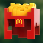 Fry Helmet A Minecraft Movie and McDonald's collectible.
