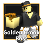 Golden Crook Boss Tower from the Tower Defense Simulator Roblox experience