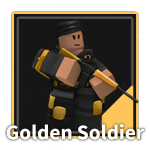 Golden Soldier Tower from the Tower Defense Simulator Roblox experience