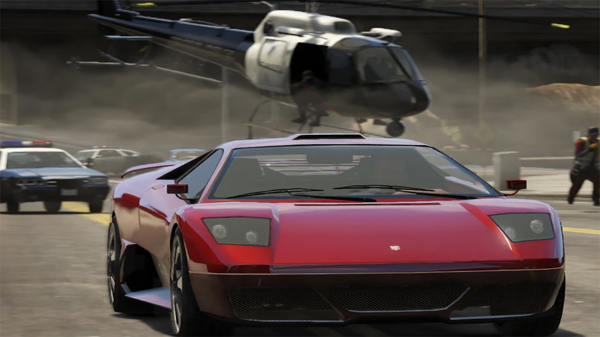 GTA 5 Enhanced vs Legacy PC versions, explained - car running away from police