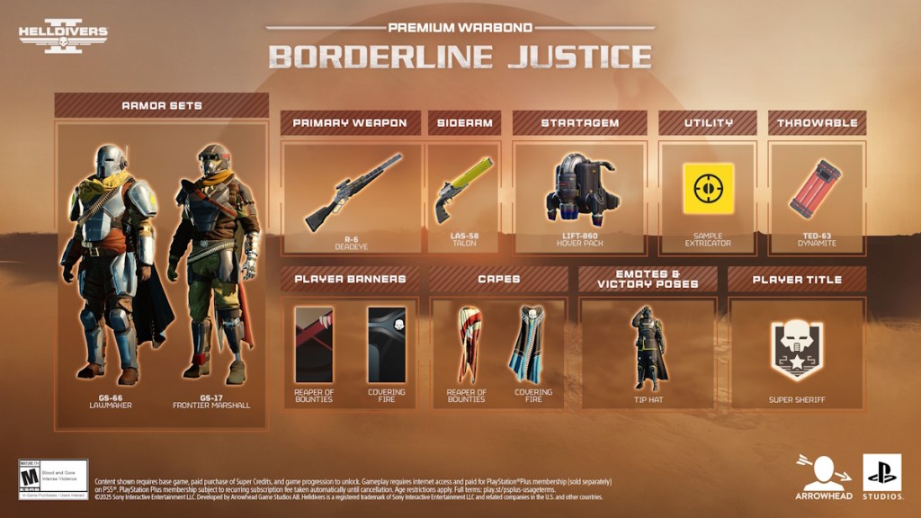 Everything in Helldivers 2 Borderline Justice Warbond
