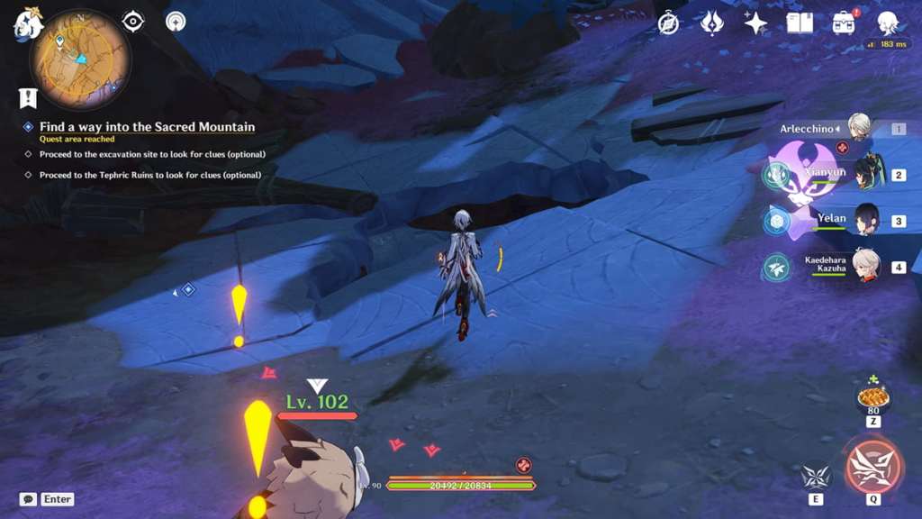 Hidden entrance to the ruins in Fallingstar Fiels