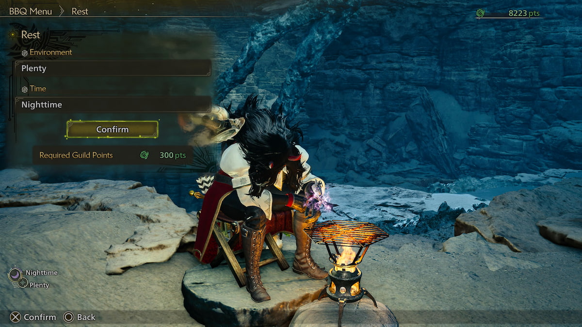 Resting at the grill in MH Wilds