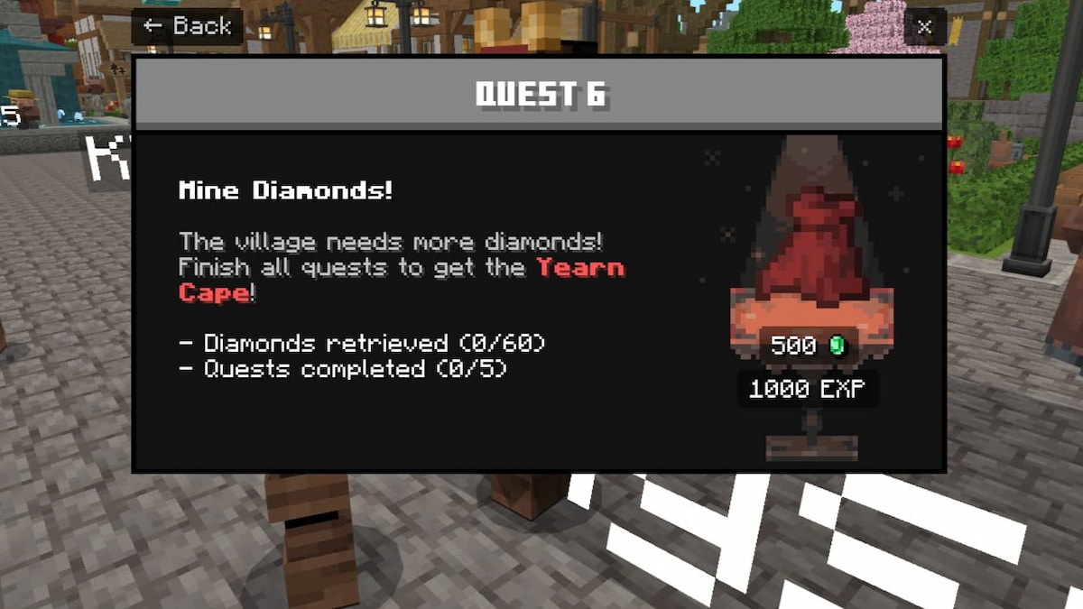 Mine Diamonds objective in Minecraft Live Movie Event