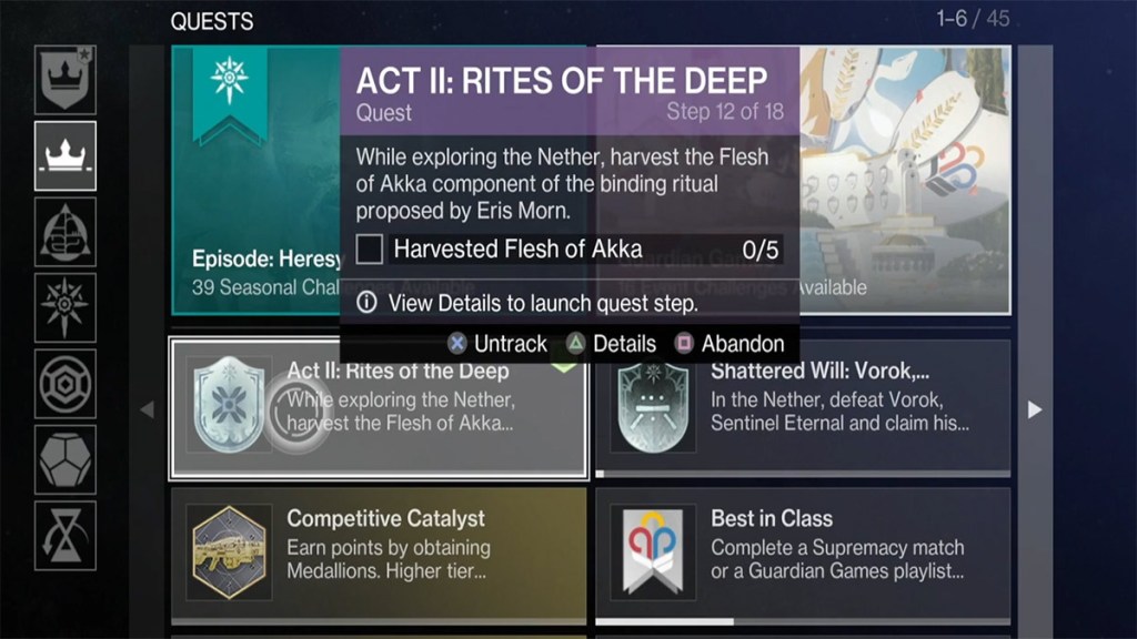 Rites of the Deep quest in Destiny 2