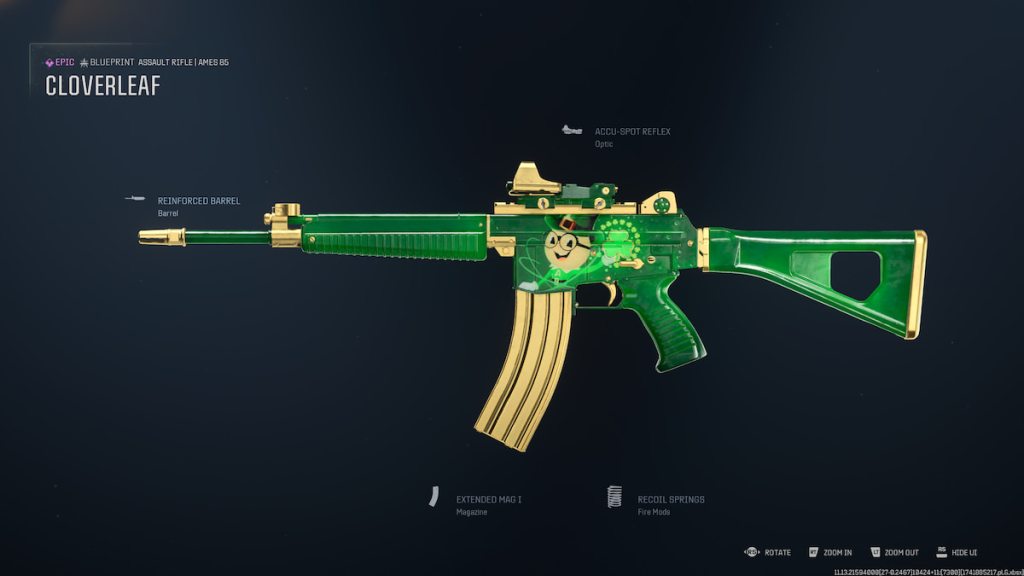 Cloverleaf Ames 85 weapon blueprint