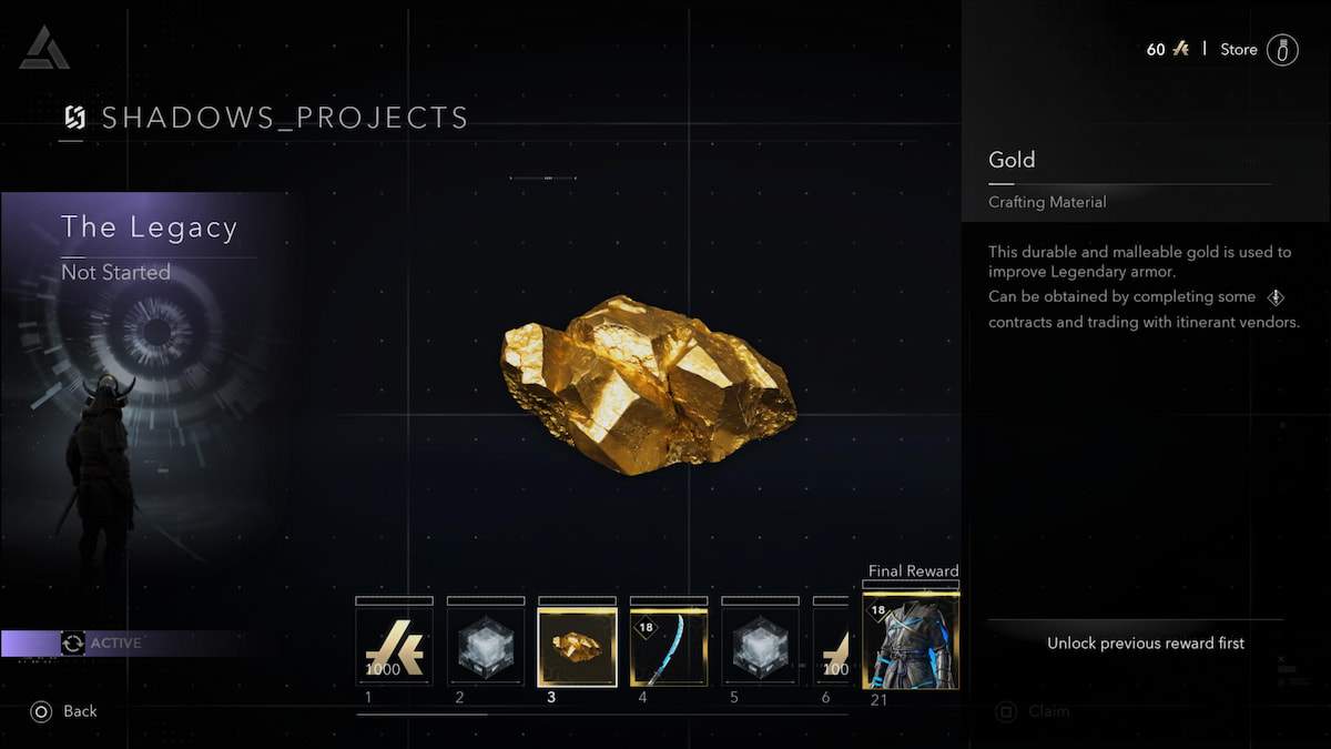Gold in Animus Exchange Projects