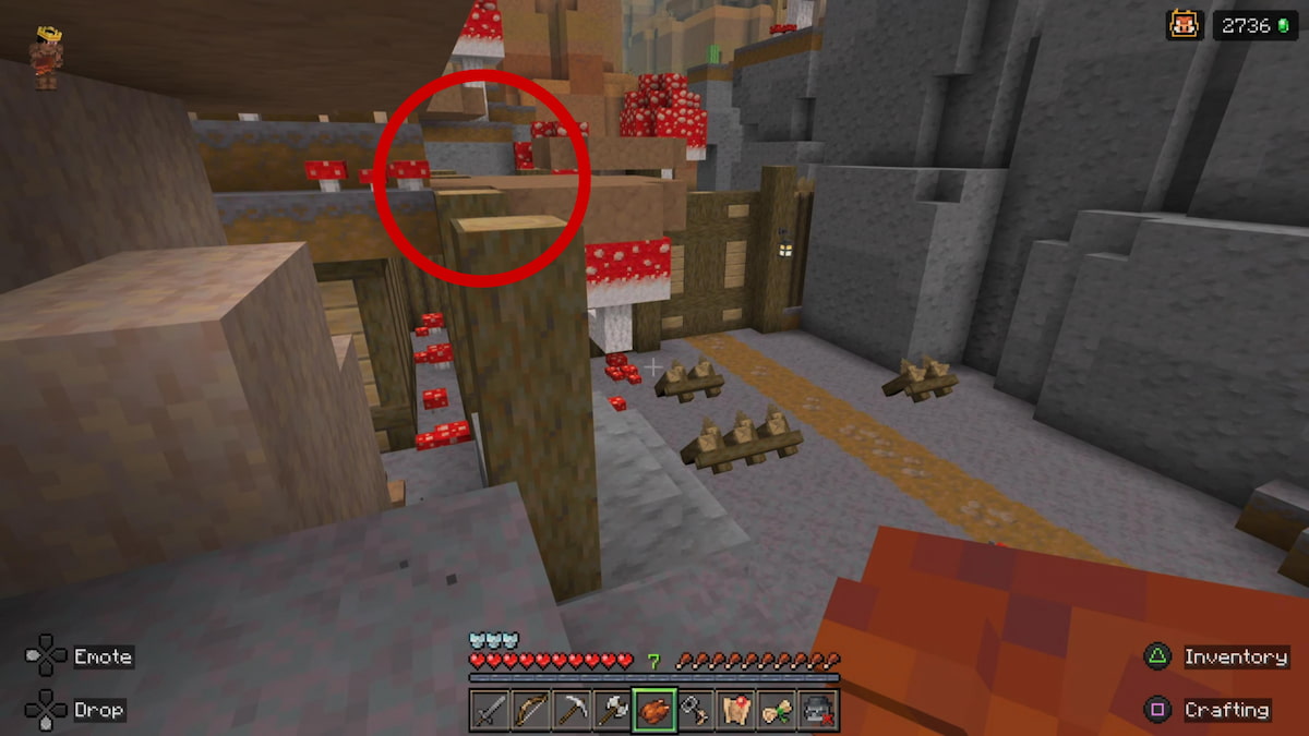 Log near the locked gate in Minecraft