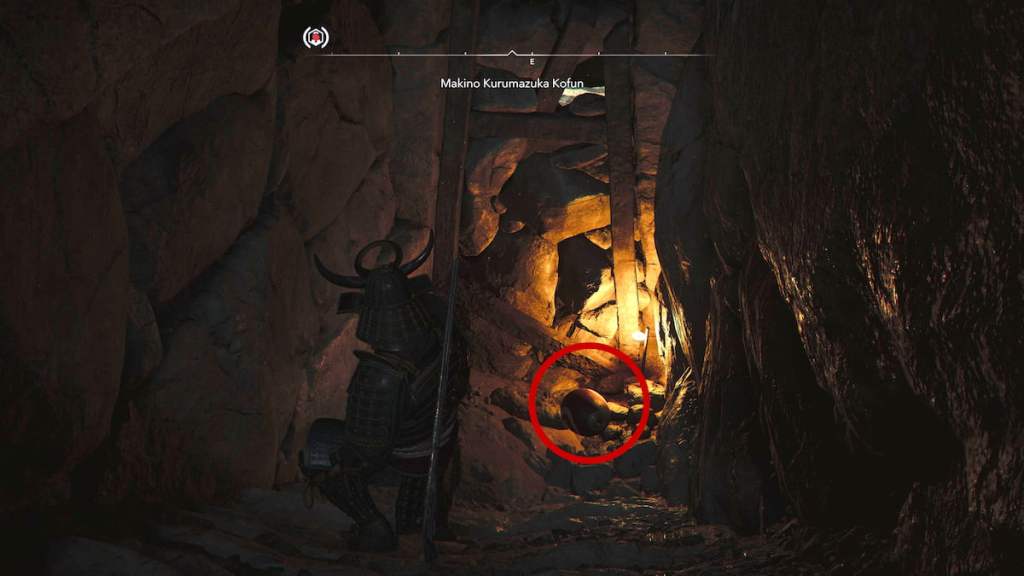 Blocked entrance at Makino Kurumazuka Kofun