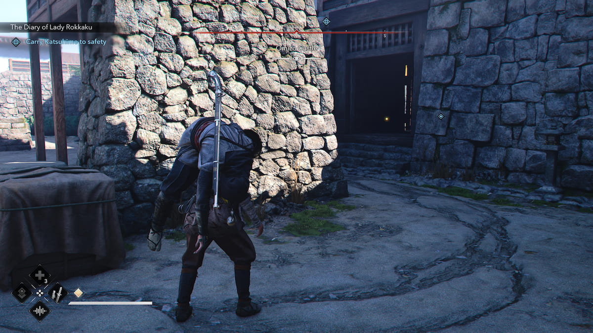 Carrying Katsuhime to safety in the Diary of Lady Rokkaku quest