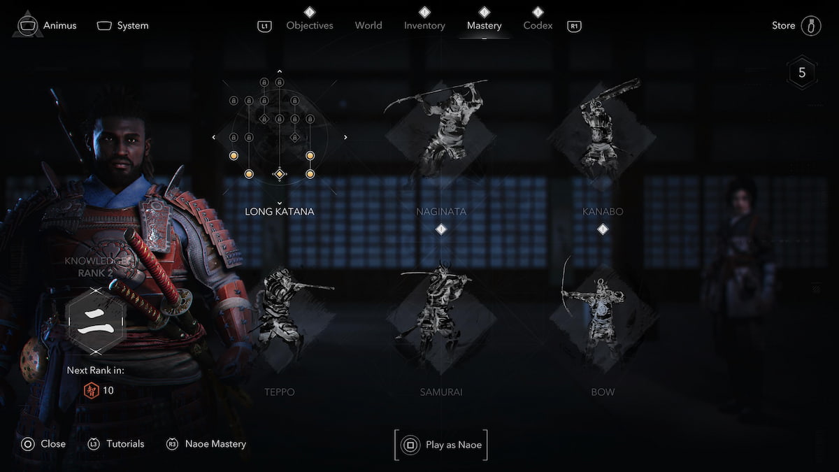 Yasuke's Mastery trees