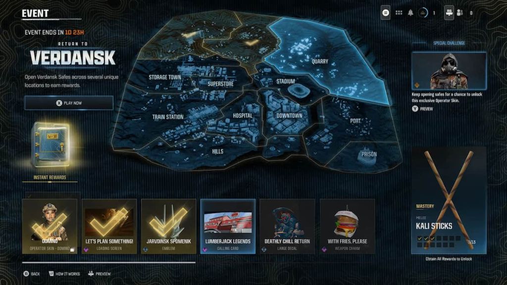 Warzone Return to Verdansk event map