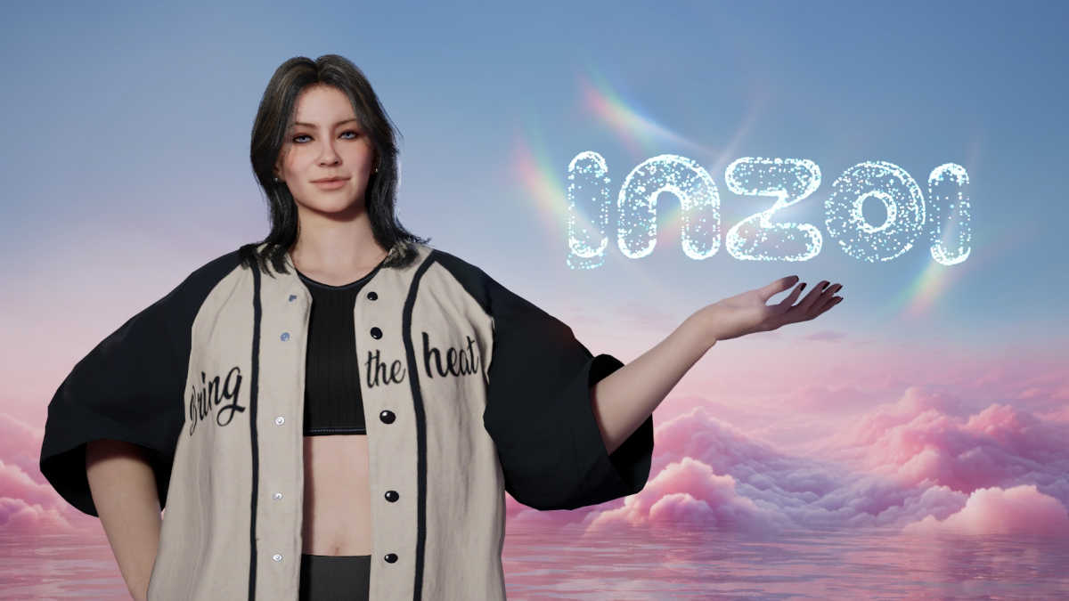 Created character and the inZOI logo, photo taken in inZOI