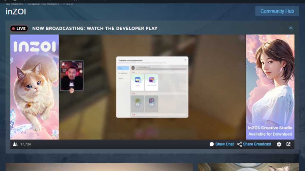 The developer stream on the inZOI Steam page, watching for 30 minutes will get you an early access key to the Creator Studio