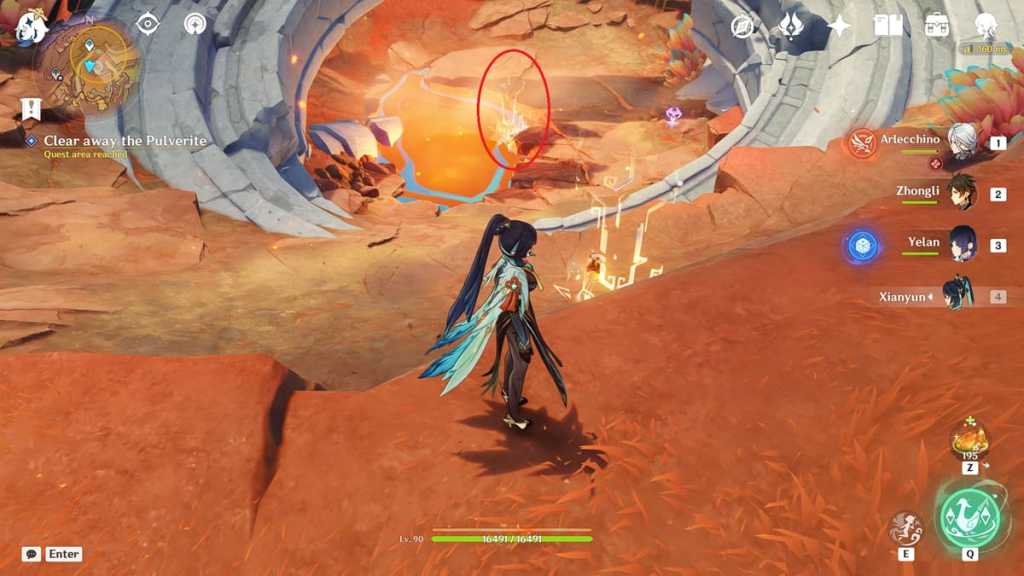 Iridescent inscription at the excavation site