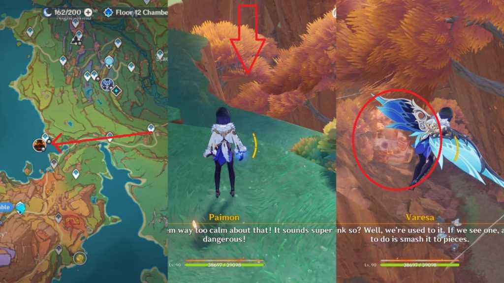 Lava dragon statue location and route