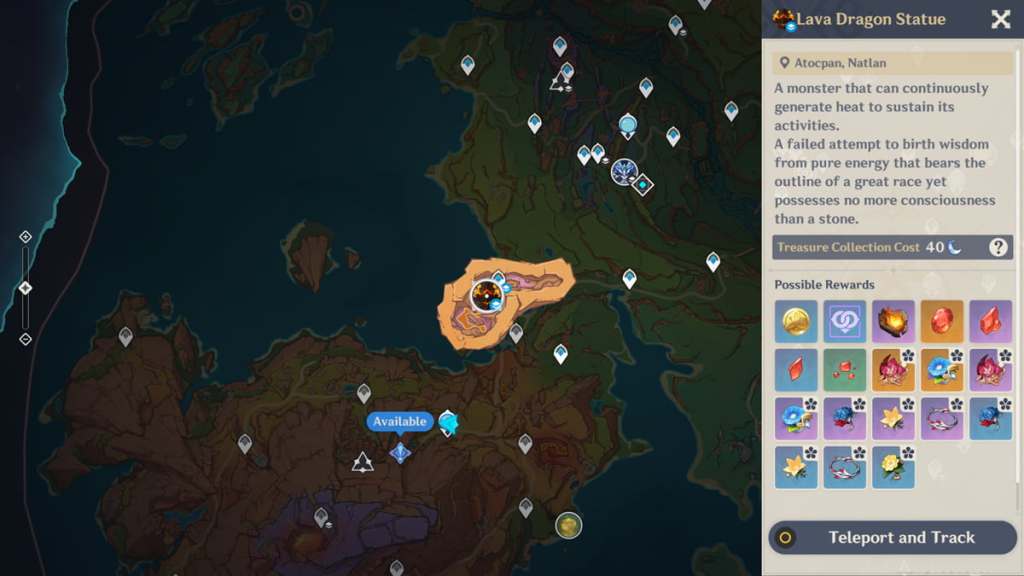 Lava dragon statue boss rewards