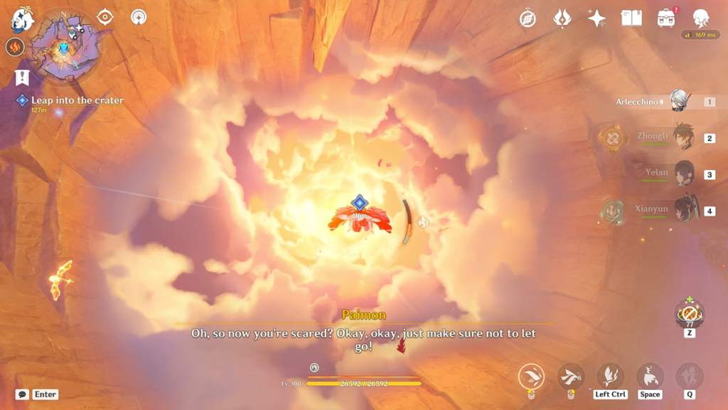 Entering the Great Volcano of Tollan through its crater