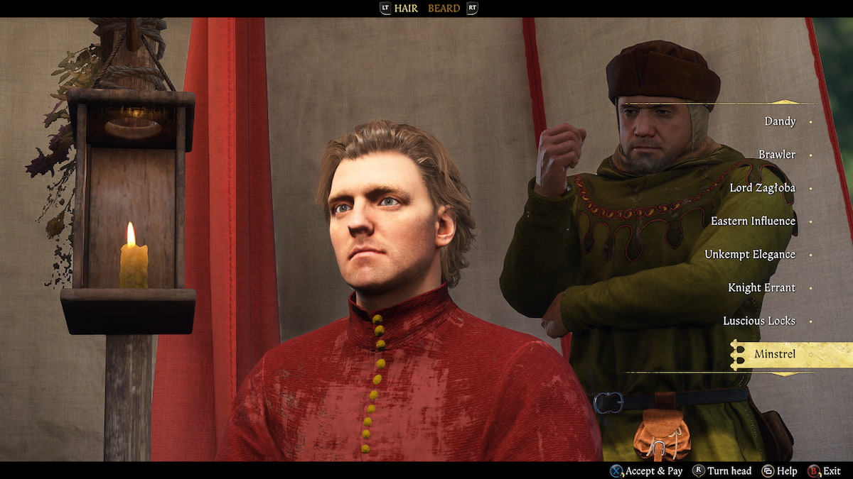 Henry's Minstrel hairstyle