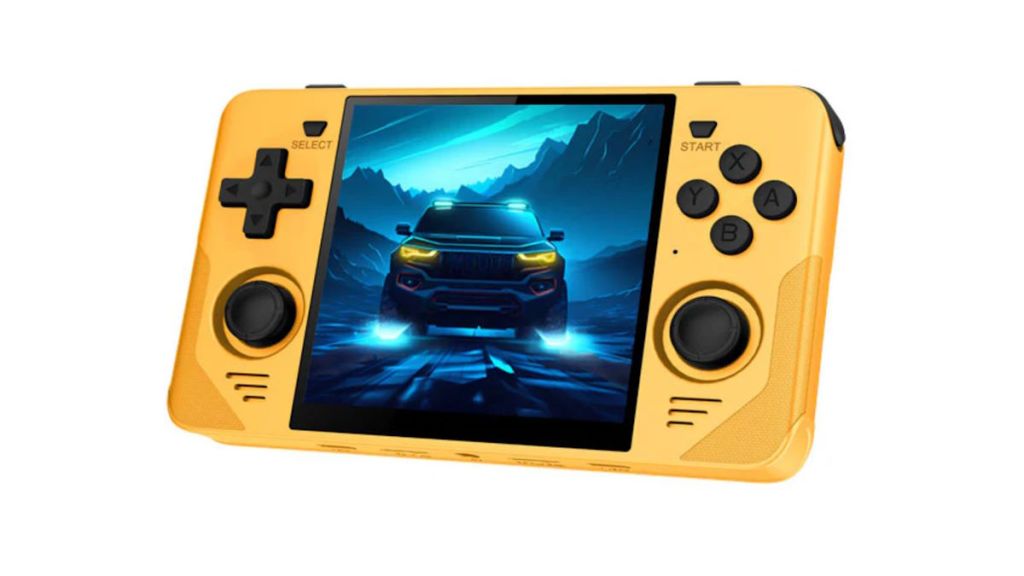 The Powkiddy RGB30 on a white background