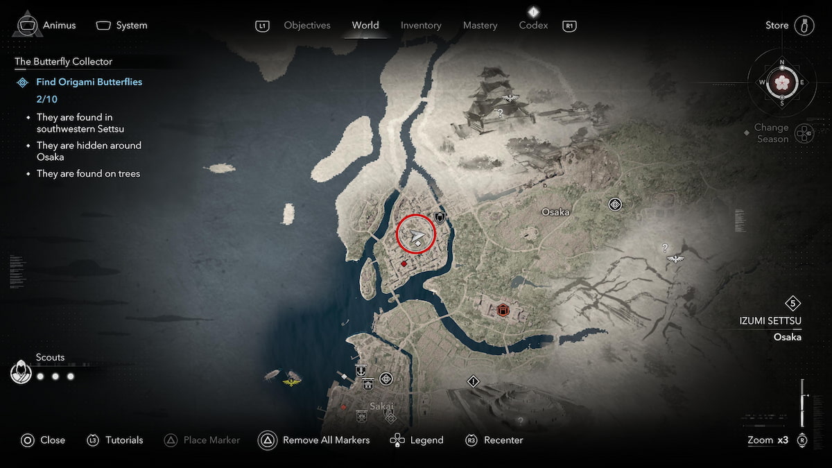 Red Butterfly location at Osaka