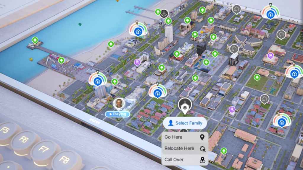 The relocate here option for a Zoi moving in inZOI. 