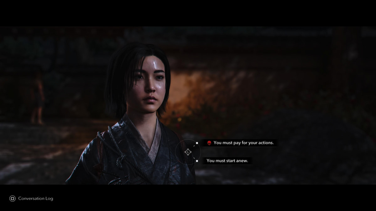 'You must pay for your actions' or 'You must start anew' choice