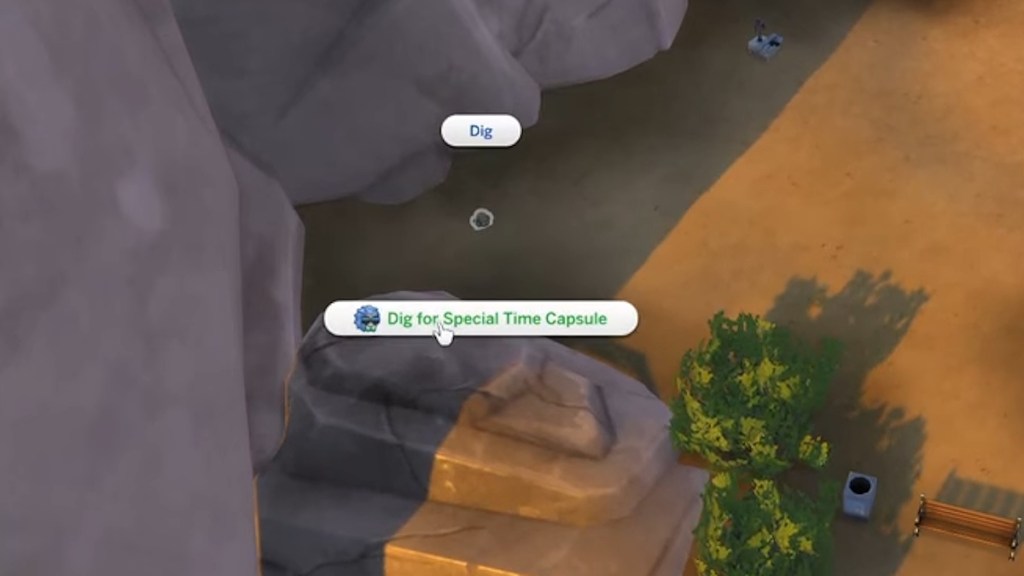 The option to dig for the Special Time Capsule