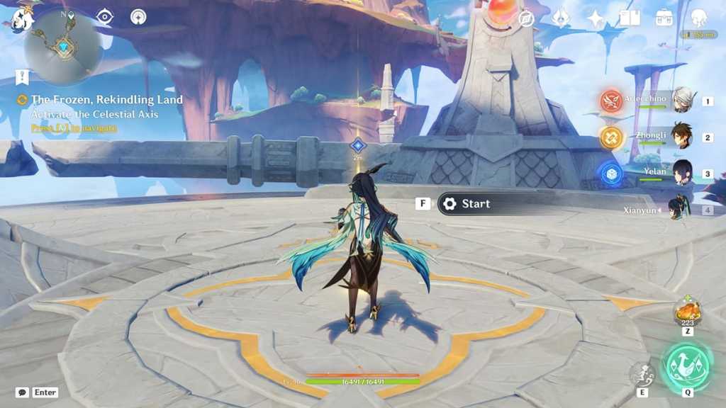 starting the celestial axis