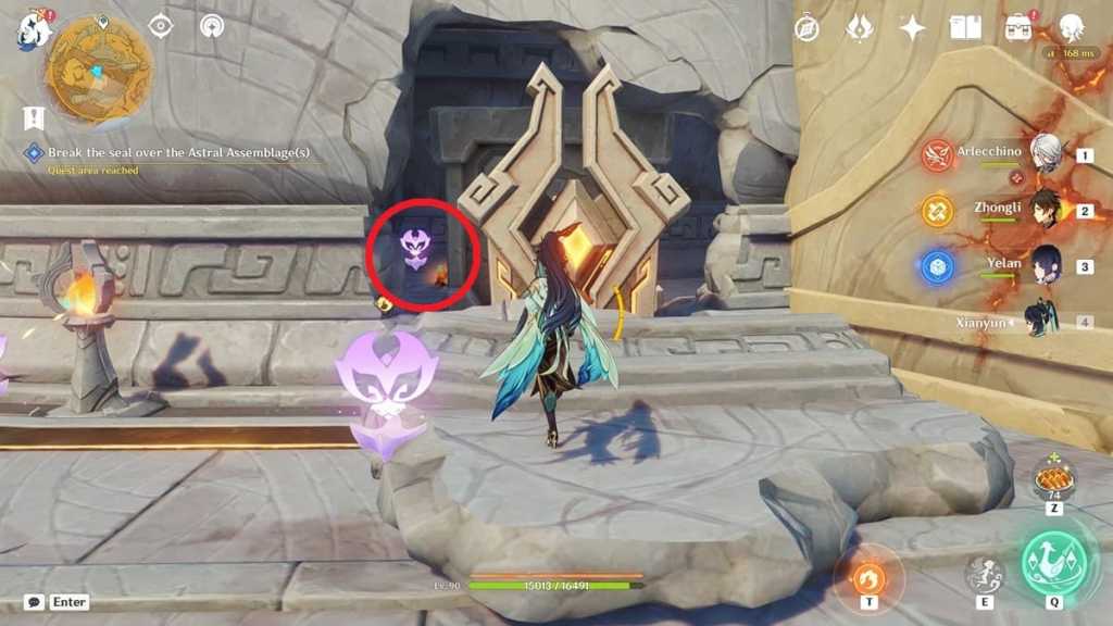 Interact with the Spiritscone behind the large block