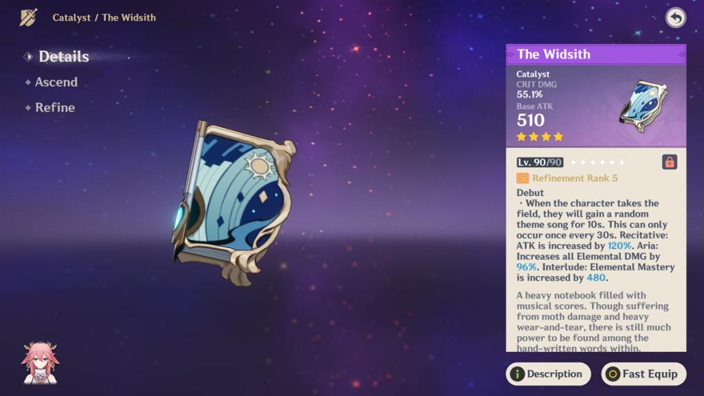 The Widsith is the best 4-star weapon for Varesa.