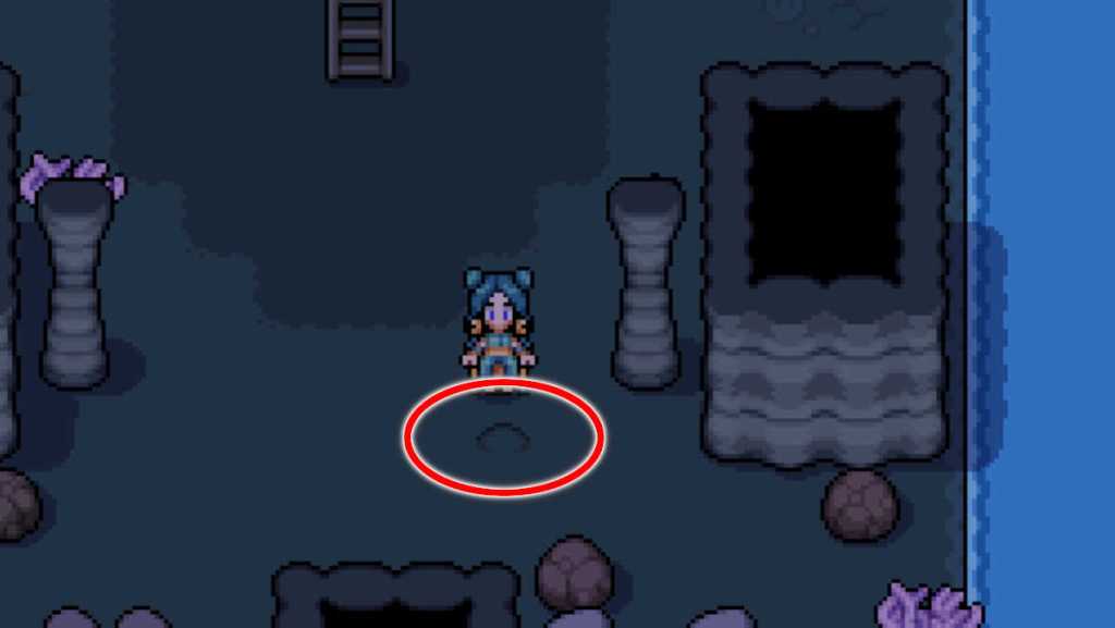 What a Dig Spot looks like in Tide Cavern in Fields of Mistria