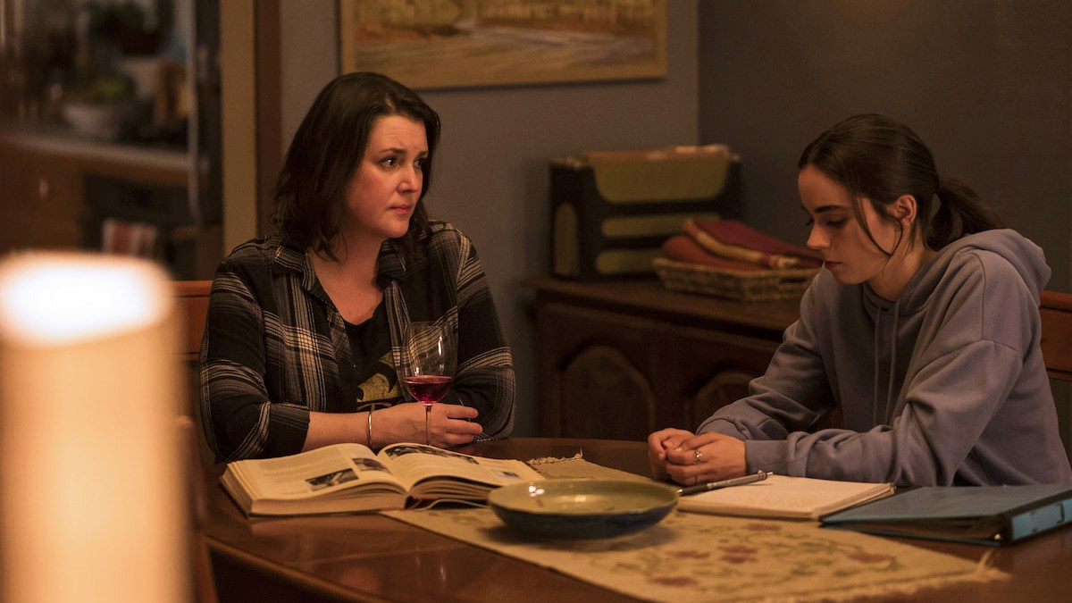 Callie and Shauna sitting at table