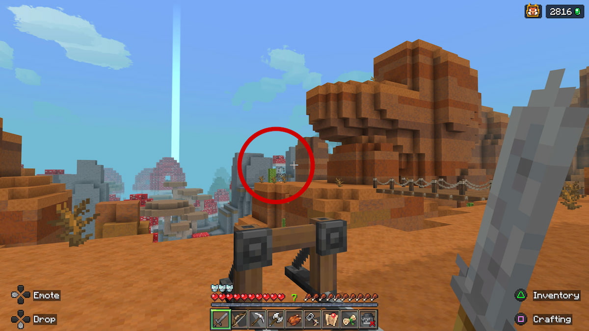 Buck-Chuckets location near cliff