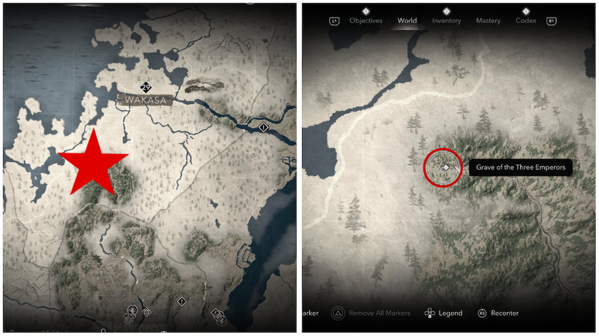 Grave of the Three Emperors map location in Wakasa