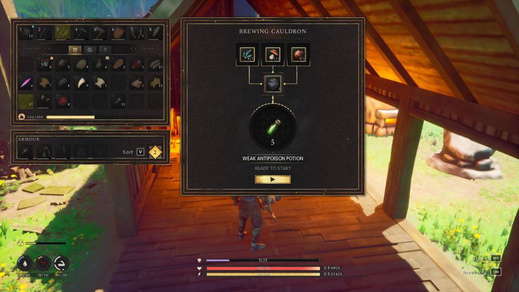 The recipe for the Weak Anti-Poison Potion.