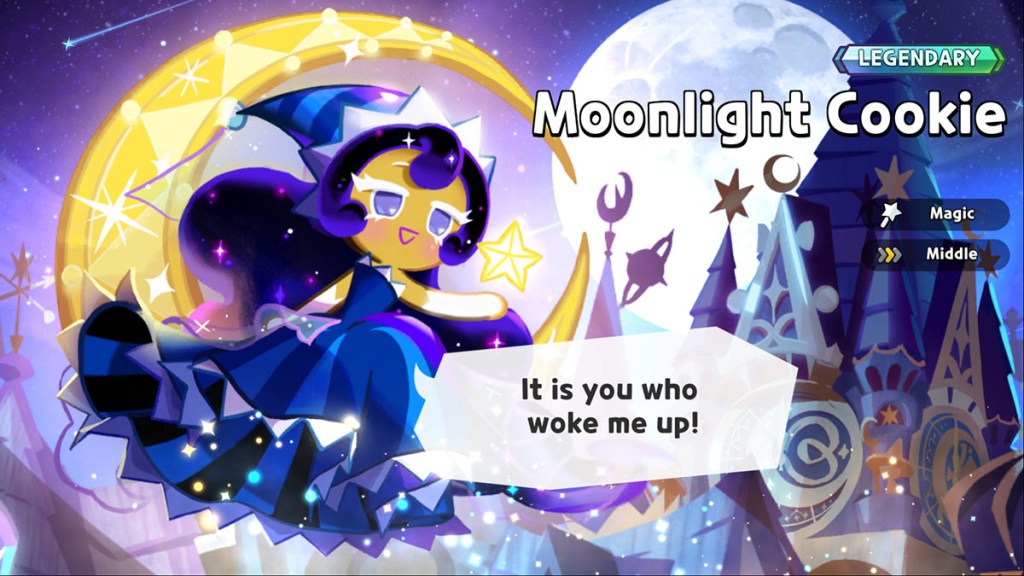 Moonlight Cookie's Gacha animation in Cookie Run Kingdom.