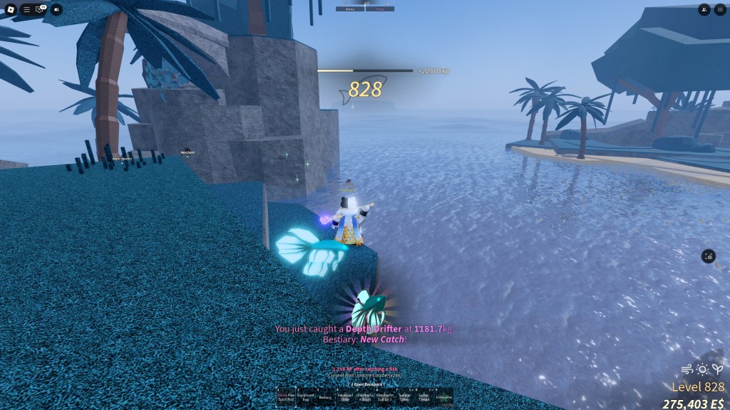 A Fisch player has caught a Depth Drifter