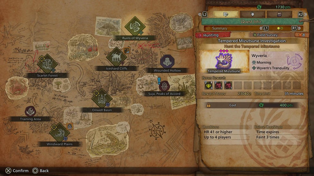 The Tempered Mizutsune hunt in Monster Hunter Wilds.