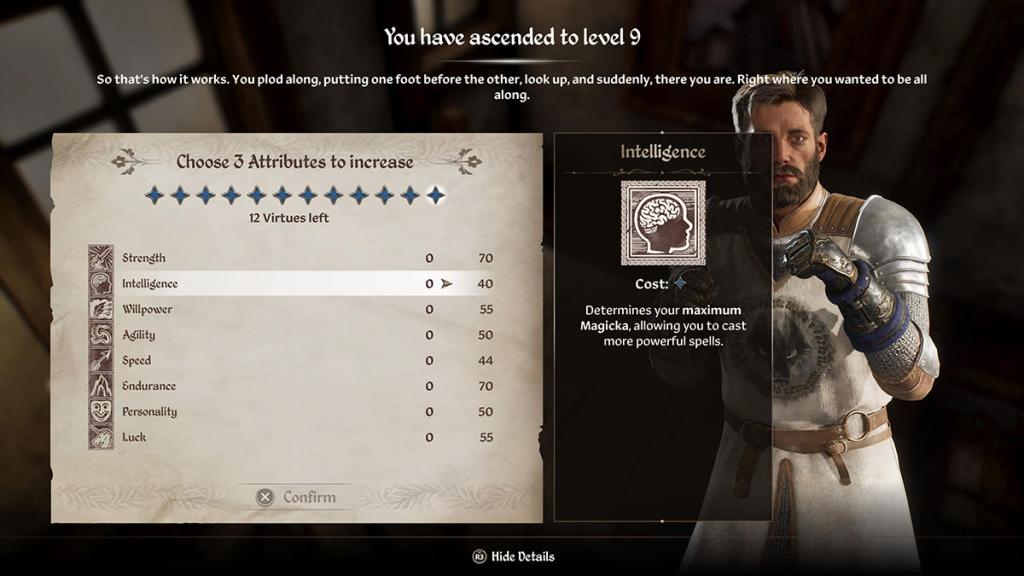 The Hero, ready to boost his intelligence stat. 