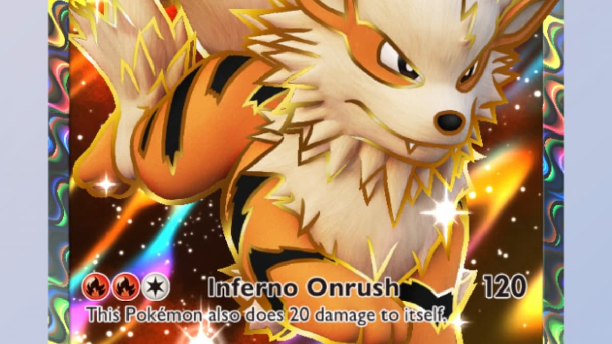 A card featuring the fire dog Pokémon Arcanine.