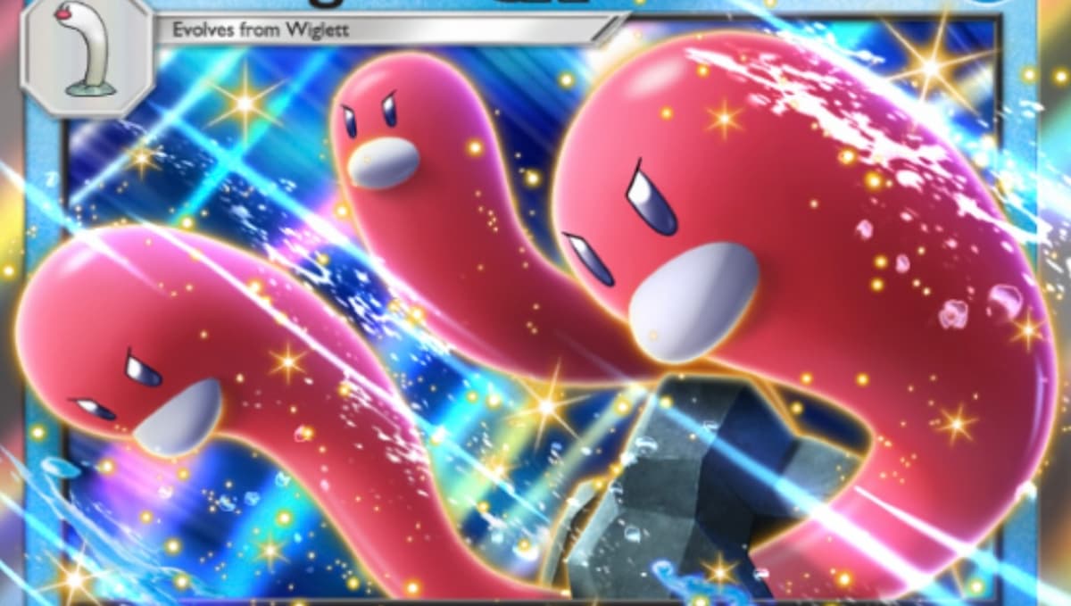 a three headed pokemon with a white nose and angry eyes