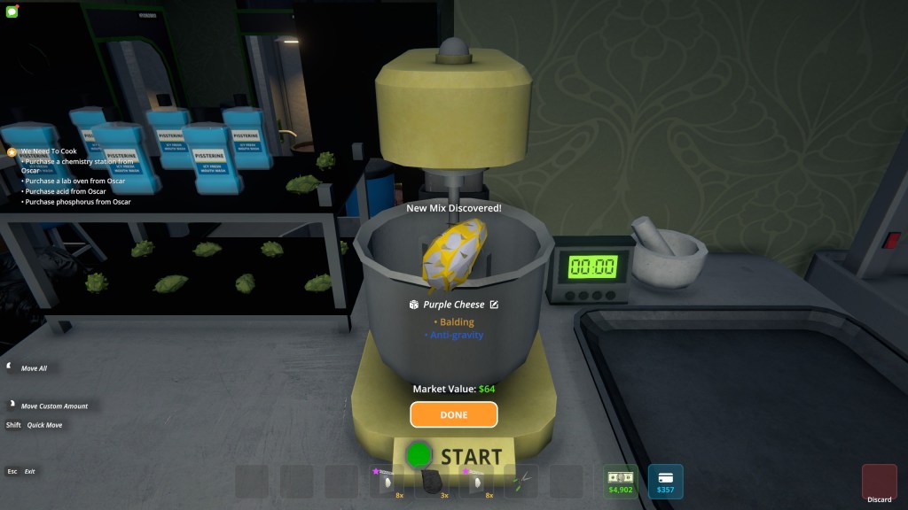 Mixing Purple Cheese in Schedule 1.